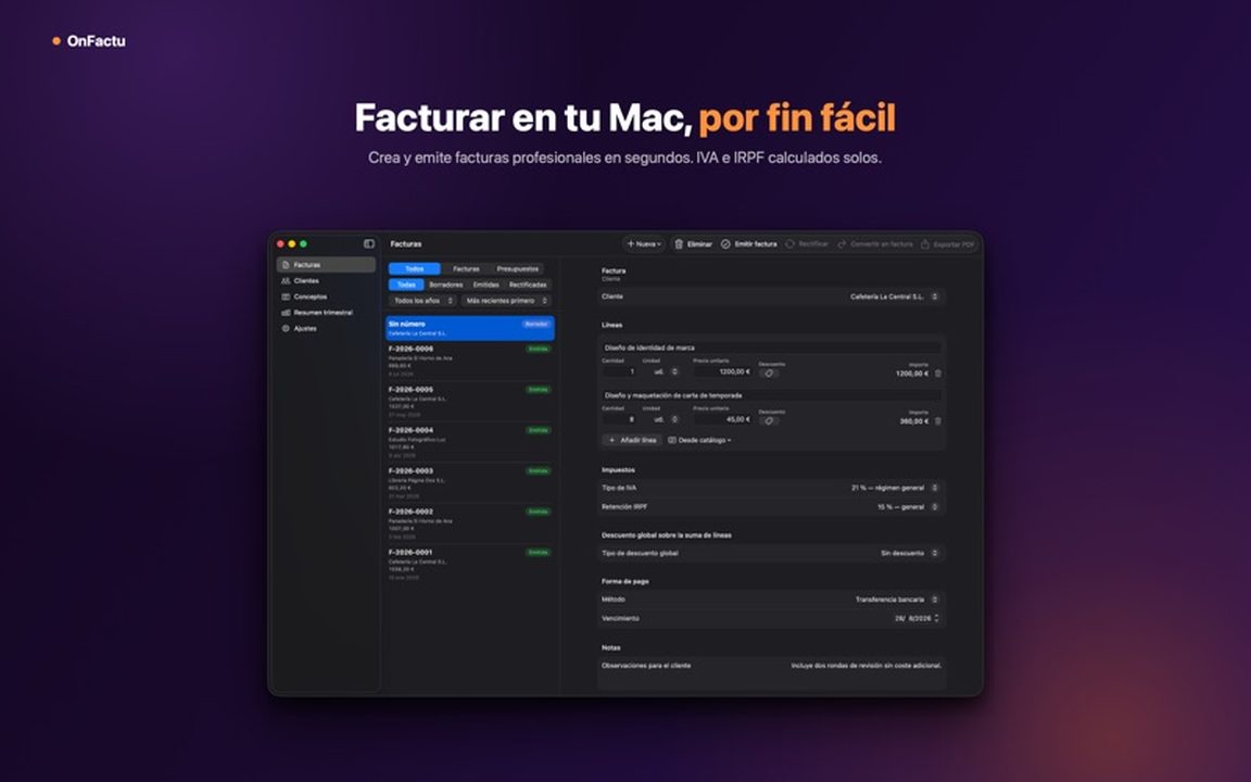 Captura de OnFactu
